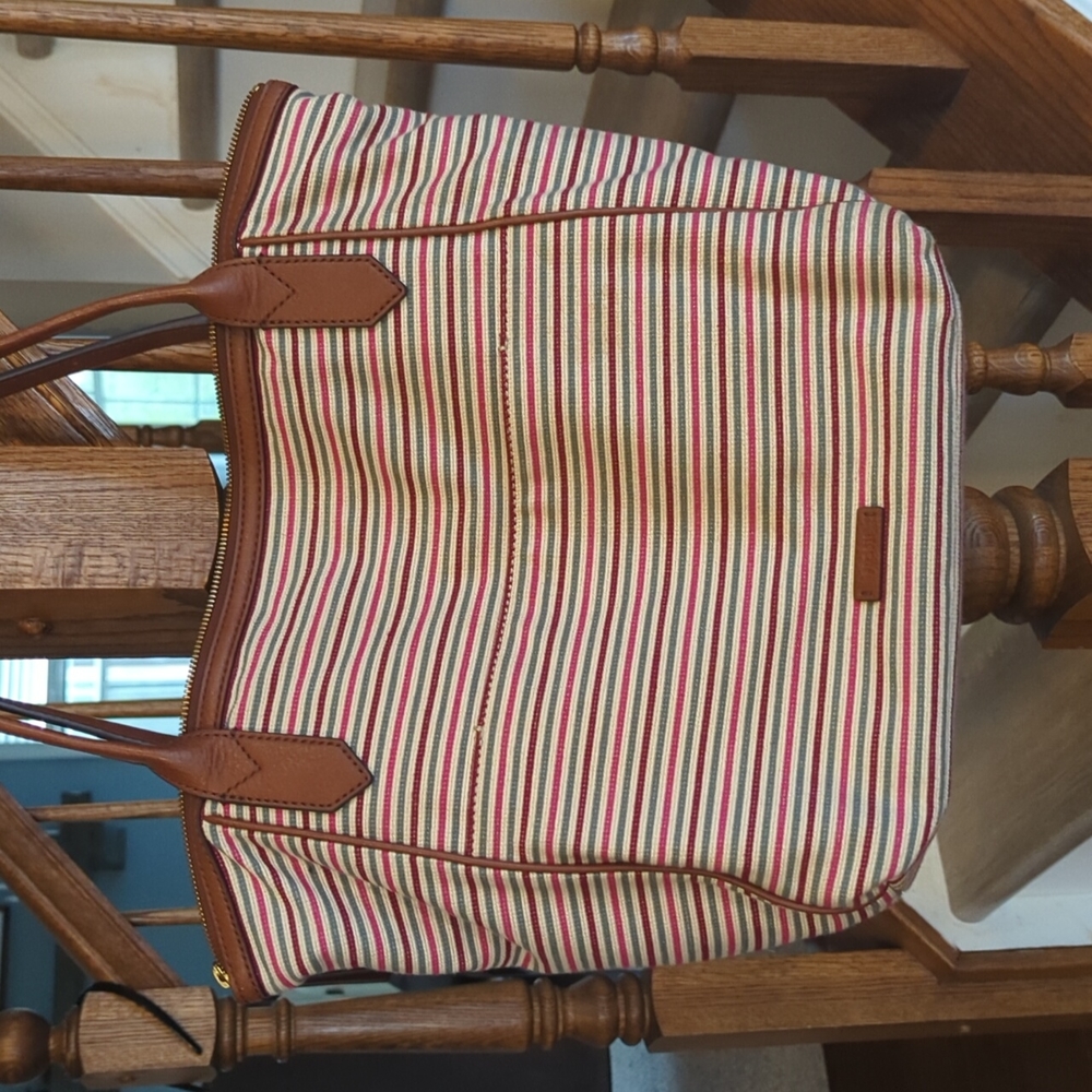 Fossil Pink Gray White Tote